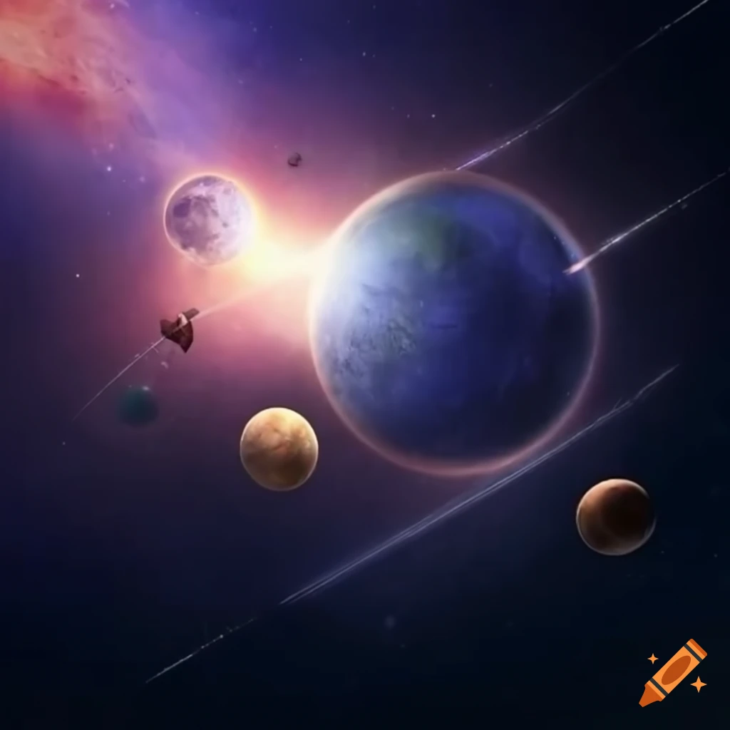 Space map featuring planets from the Warhammer 40K universe