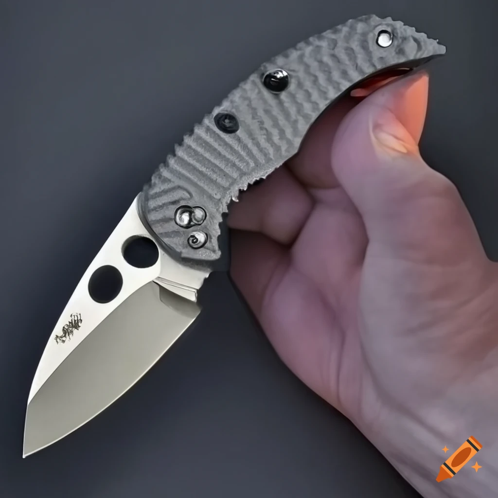 Spyderco jackknife scalpel on a dark glass steel table with futuristic Japan style