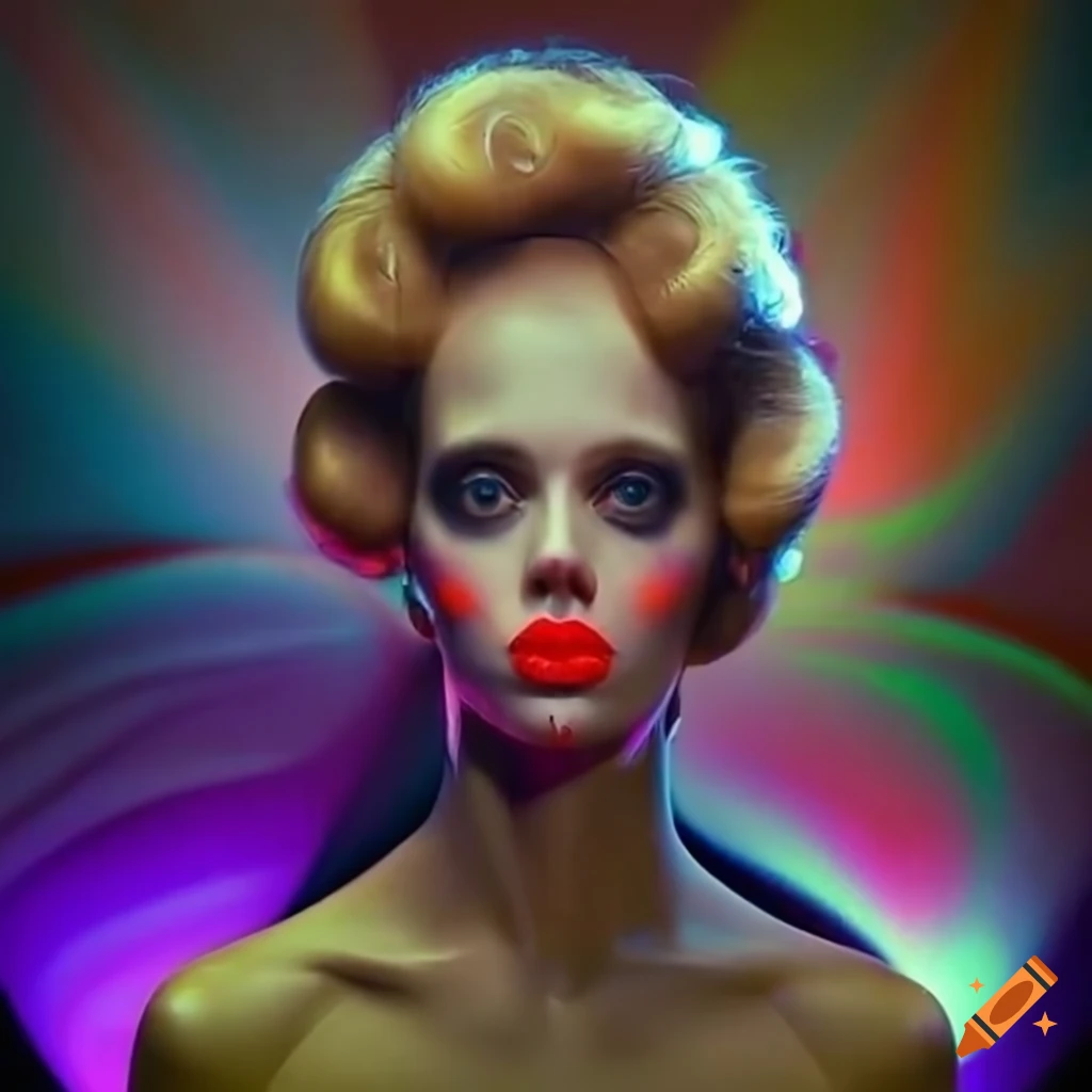Surrealist aliens inside an organic spaceship with vintage 1960's Christmas show featuring The Fabulettes band