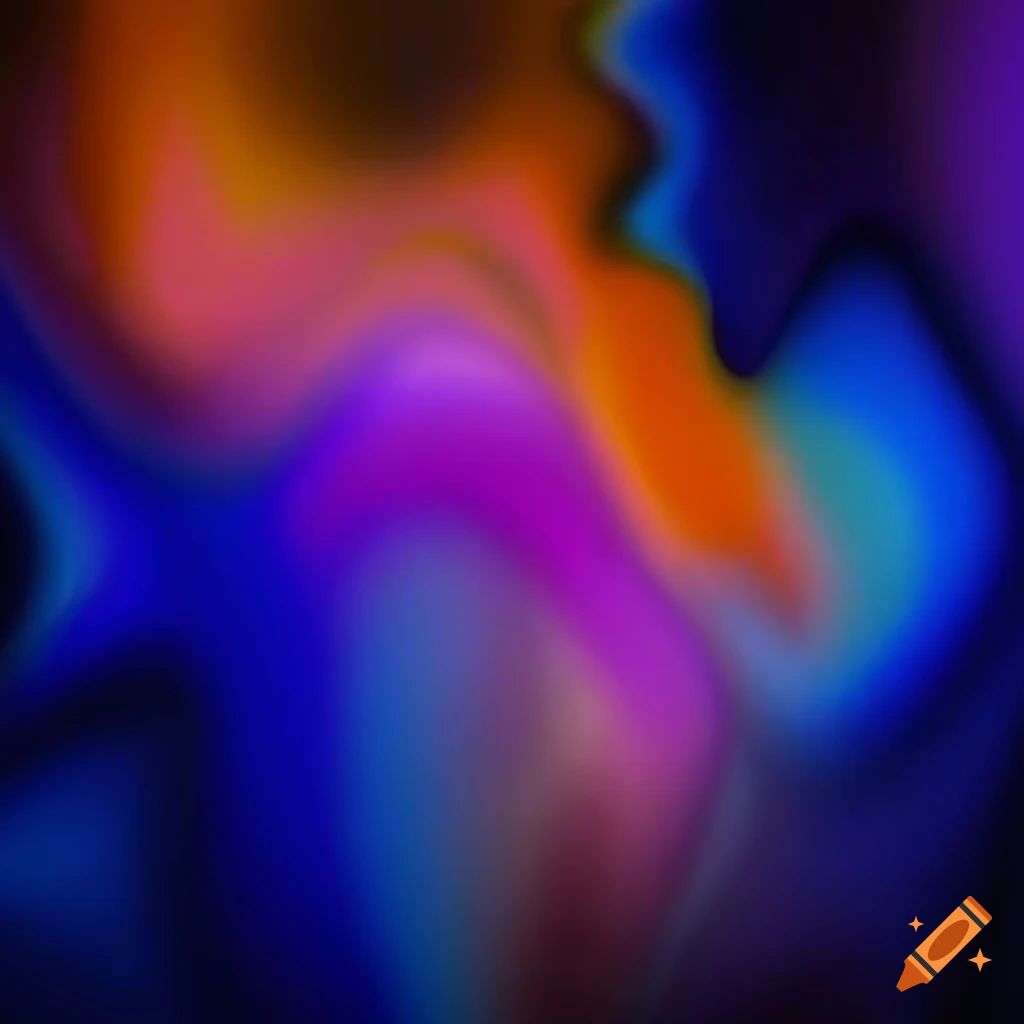 Abstract blend of ethereal blue, orange, and purple colors