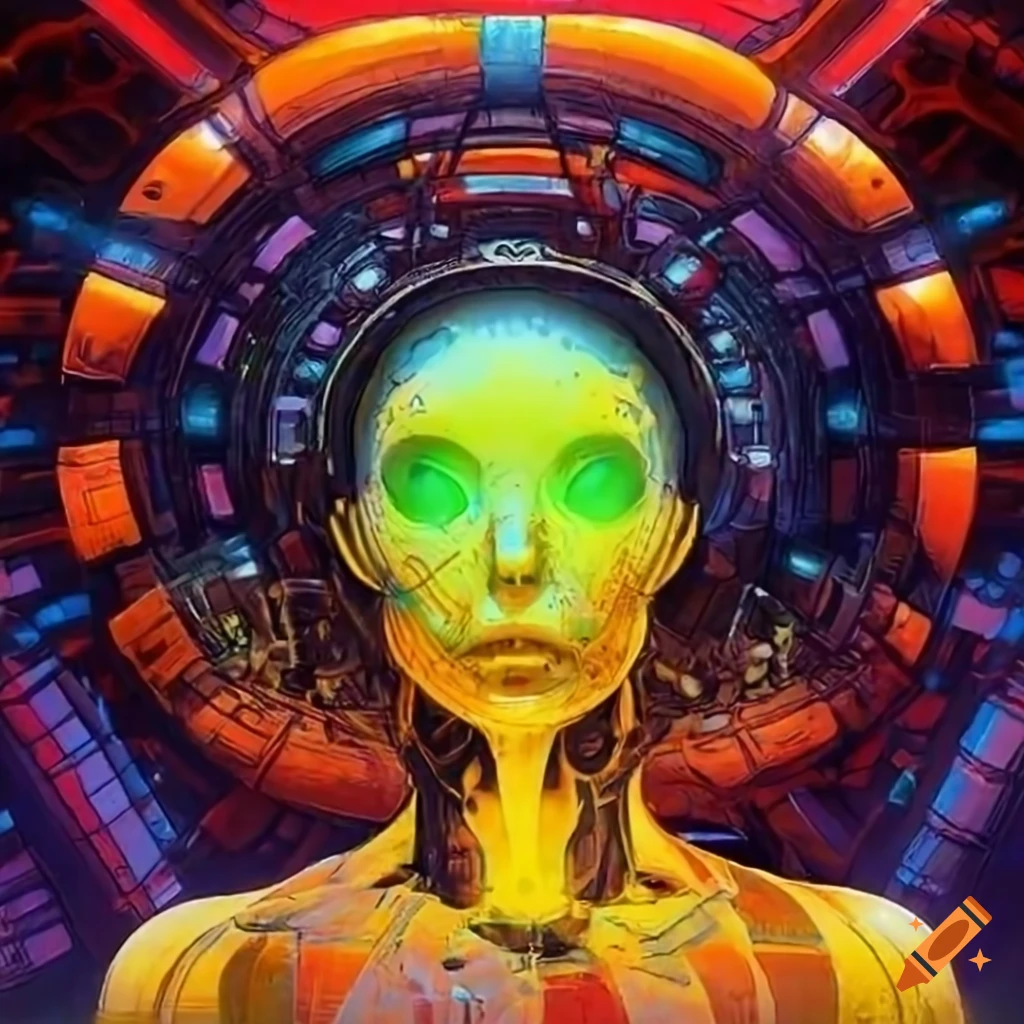 70s sci-fi organic machine art by akira toryiama on Craiyon