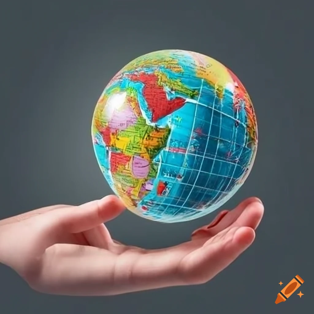 Hand holding a globe