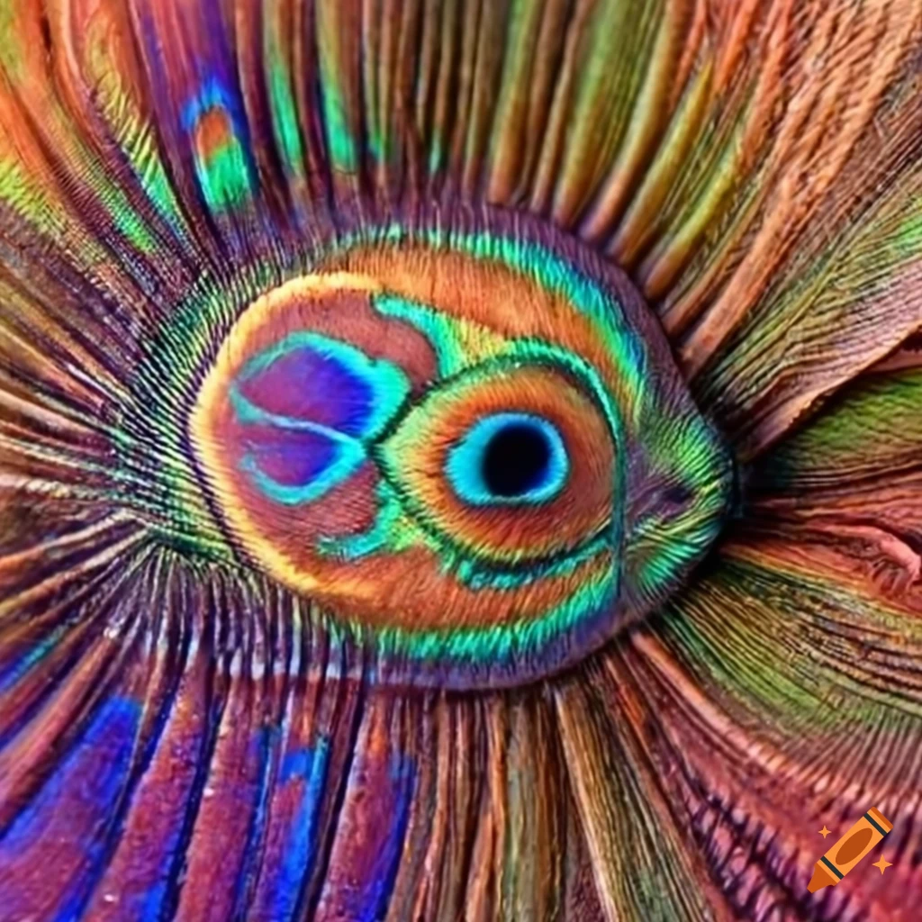 Tortoise shell with peacock feather markings
