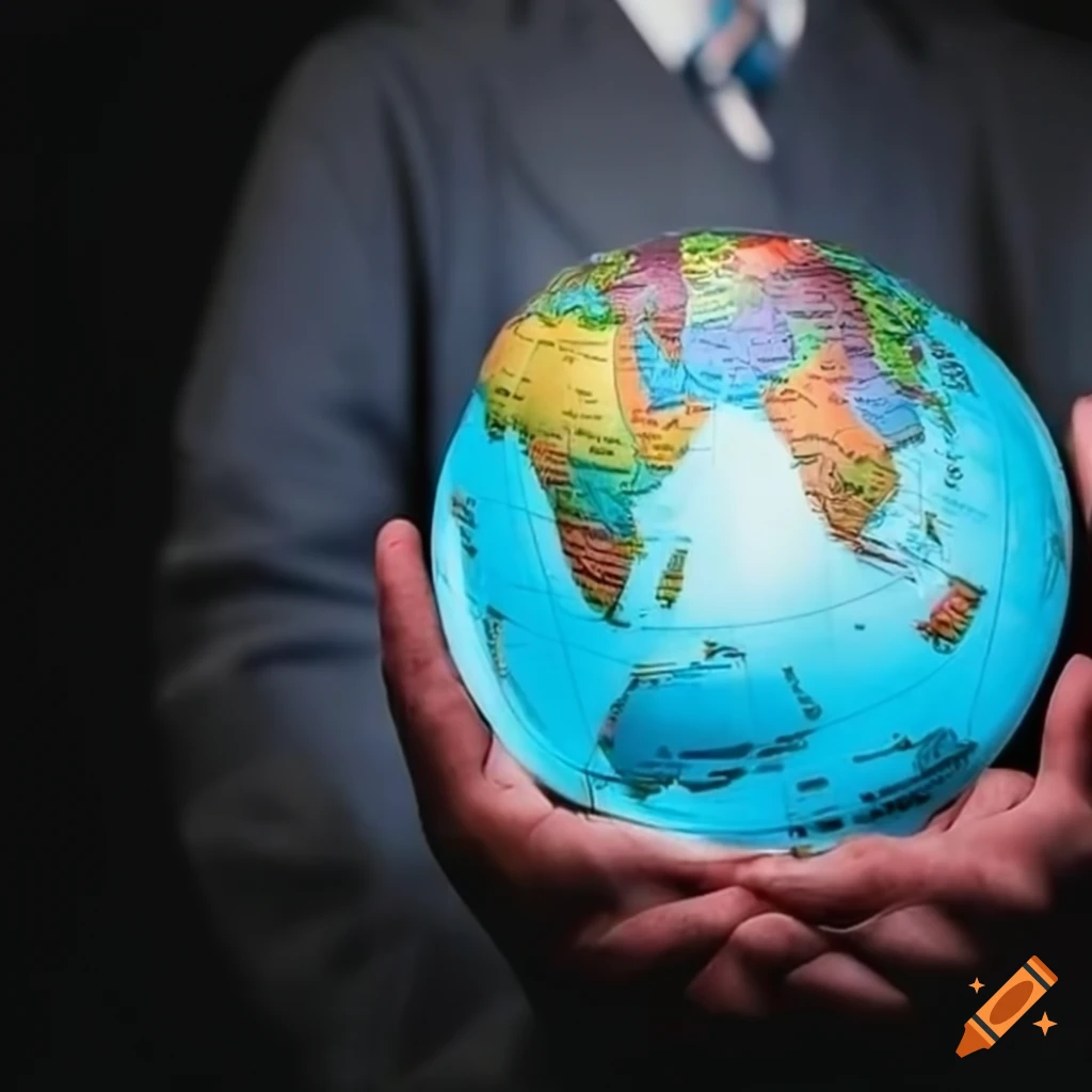 Hand holding a globe