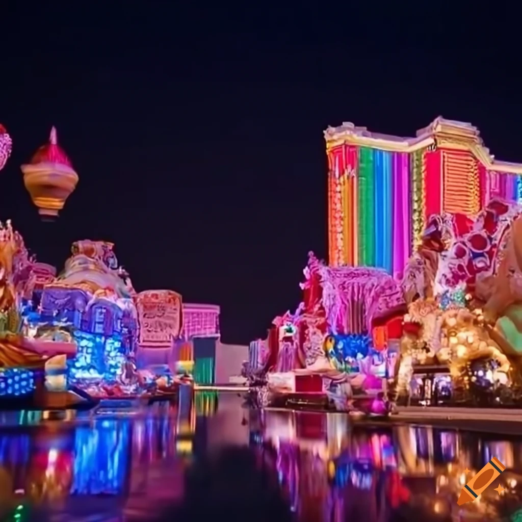 Las Vegas transformed into a candy land theme