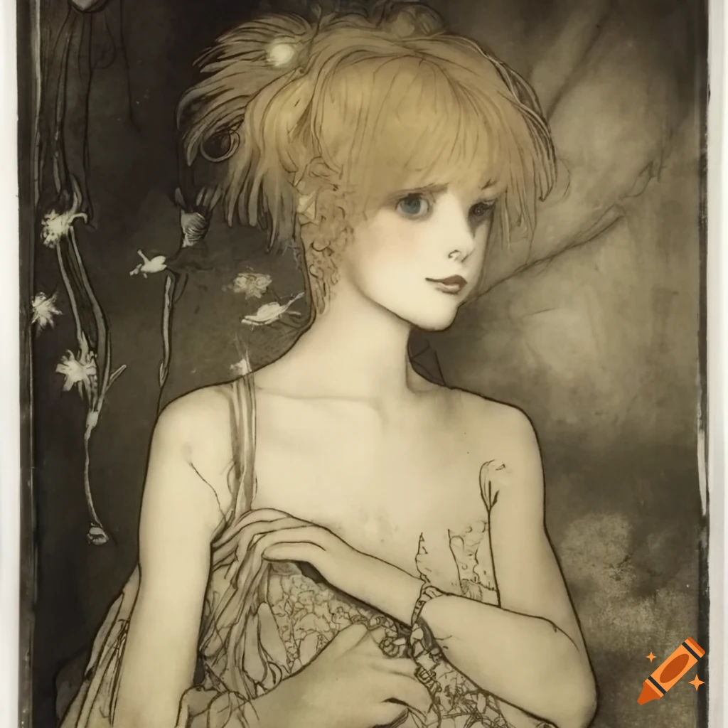 Artwork by Arthur Rackham, Robert Demachy, Alphonse Mucha, and Francesca Woodman inspired by Sailor Moon and Ah! My Goddess