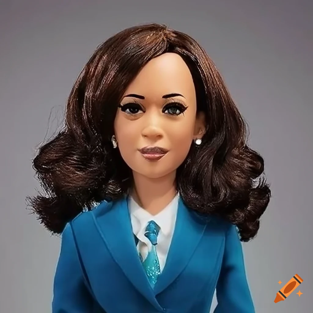Collectible Kamala Harris doll featuring her signature style on Craiyon