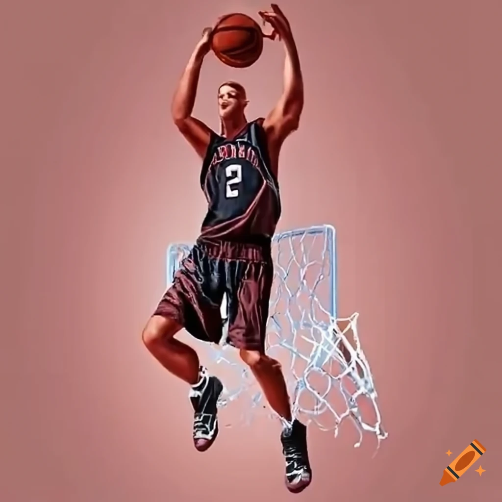 Guy dunking a basketball