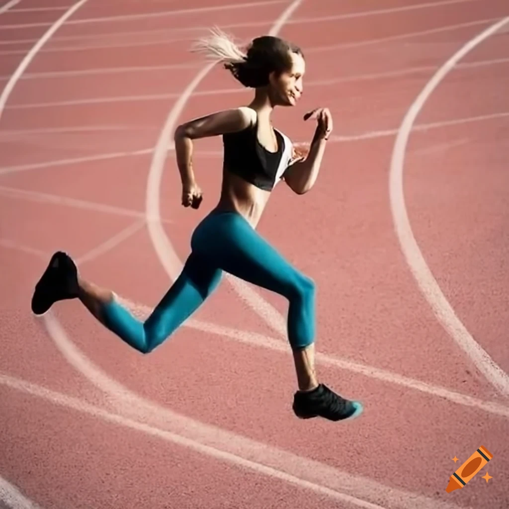 Athlete running on a track