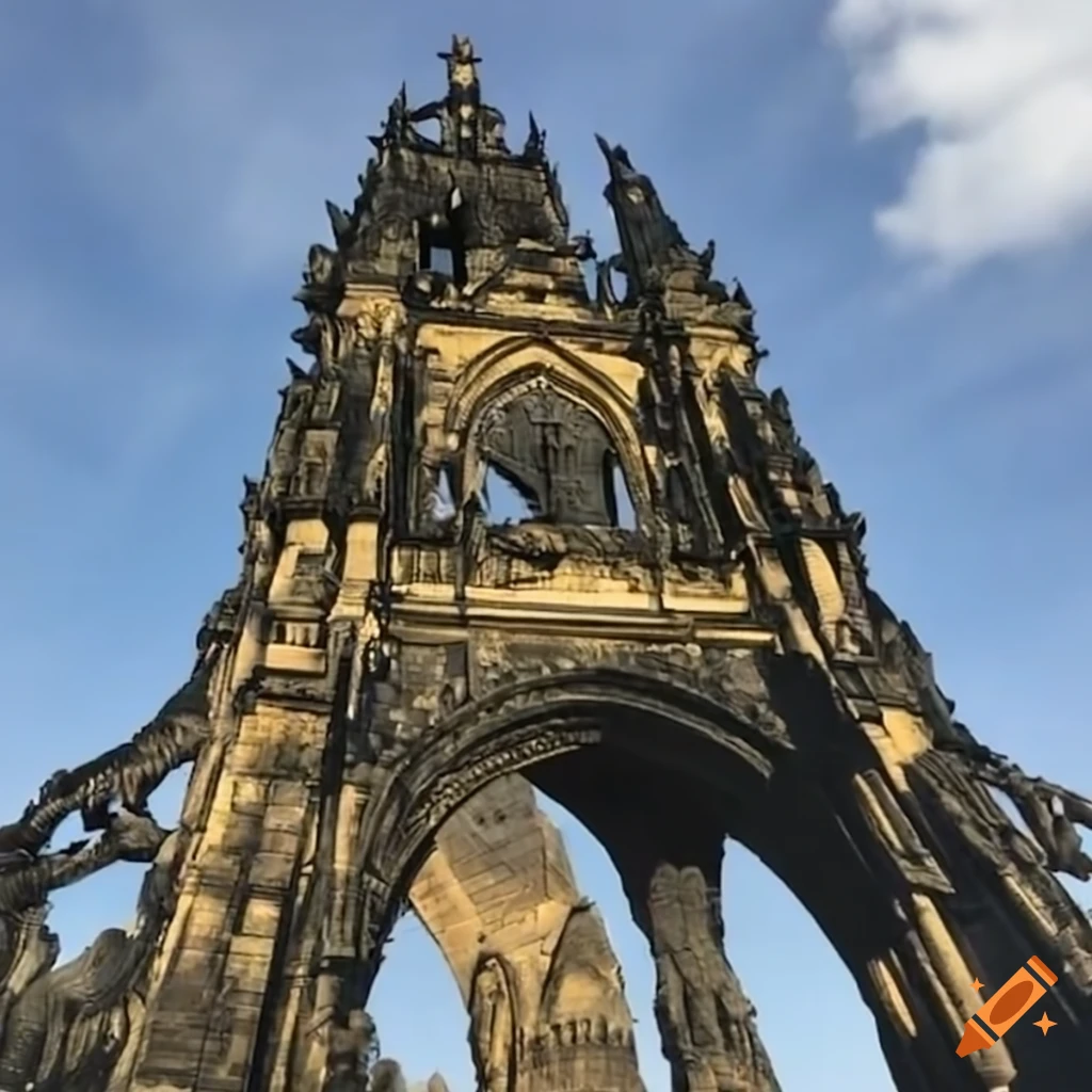 Godzilla face on Scott Monument