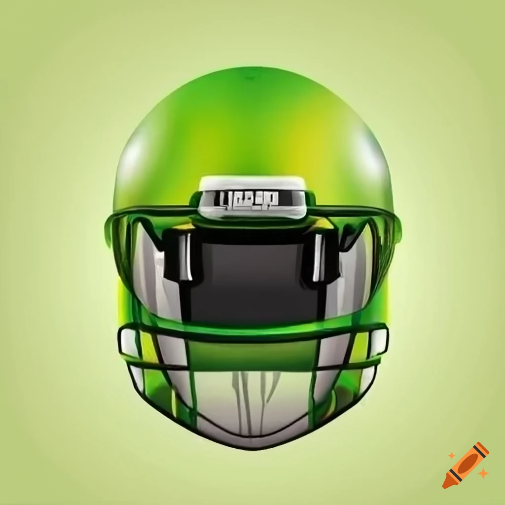Chartreuse football helmet in flat design