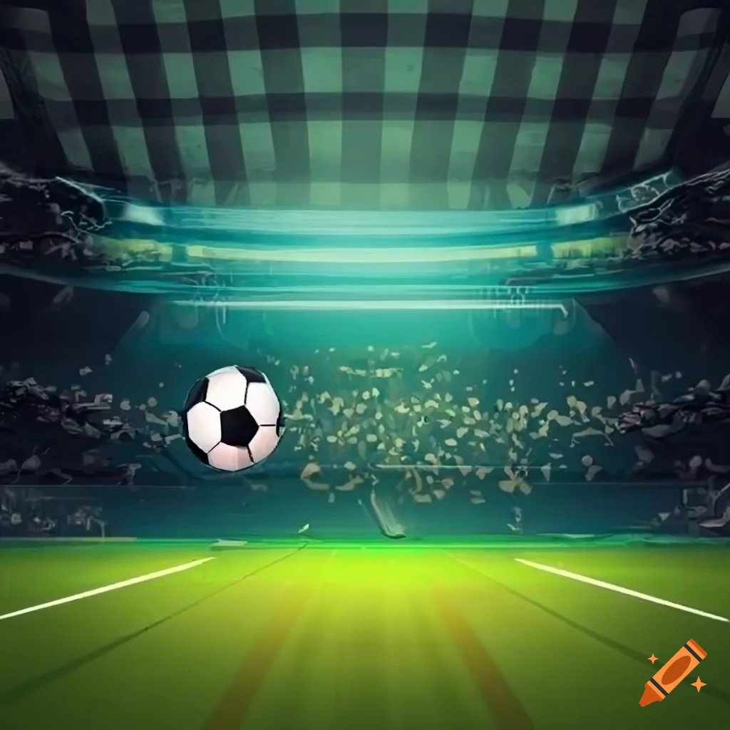 Soccer stadium background with fans in an endless runner game