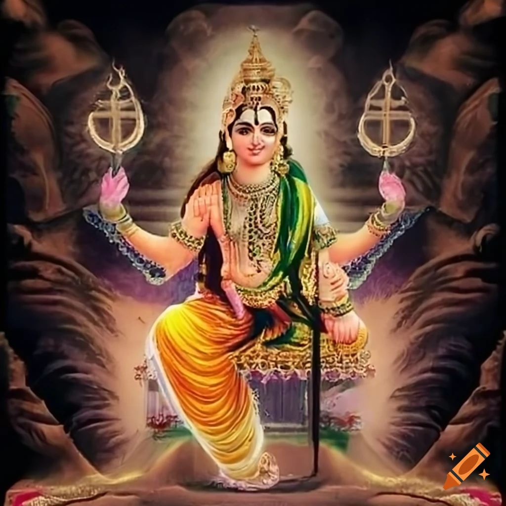 Lord Shiva and Goddess Parvati in a divine and serene setting
