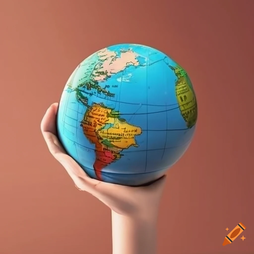 Hand holding a globe