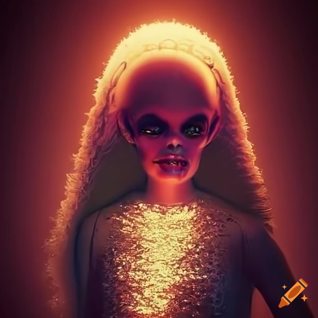 Surrealist aliens inside an organic spaceship with strange machines and vintage 1960's Christmas show featuring The Fabulettes band
