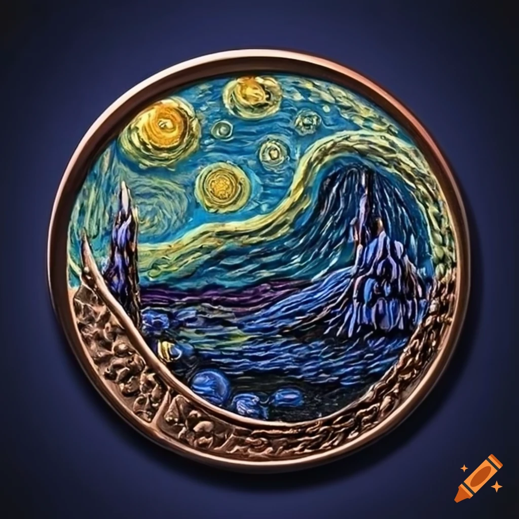 Unique coin inspired by Starry Night artwork