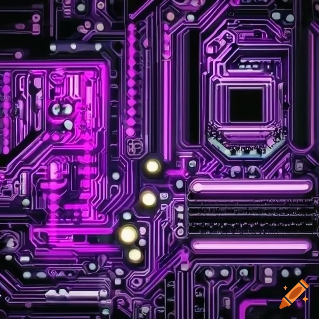 Black-purple motherboard coding background with hidden 'Xavier'