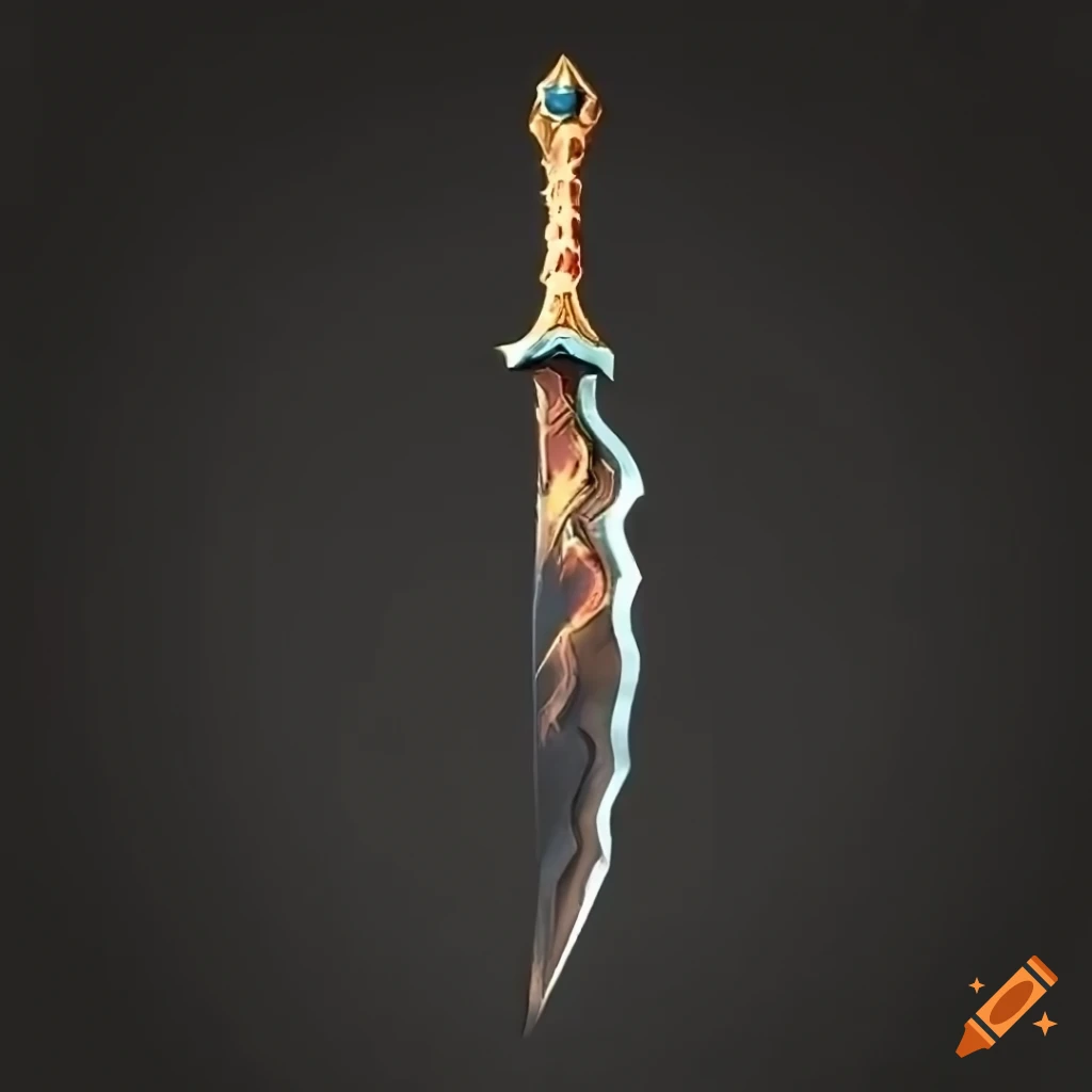 Mythic elite straight sword with vertical symmetry