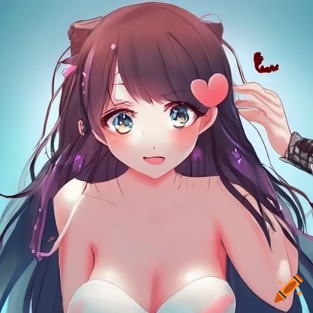 Anime-style illustrations of a cute, plump girl