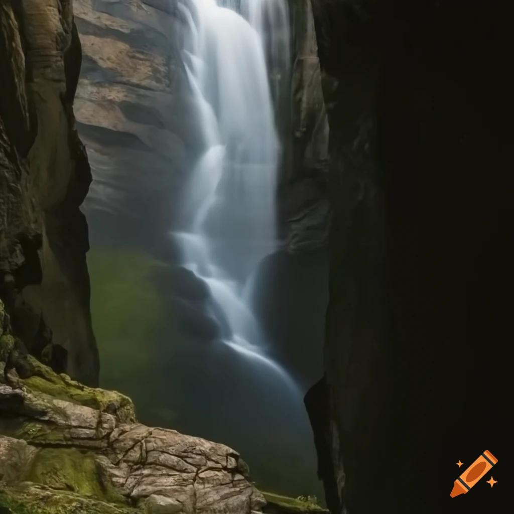 Cliff side waterfall in 120 BC