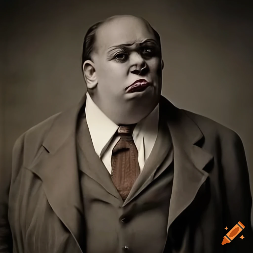 1930's gangster in a suit with vulture-like features in dramatic lighting