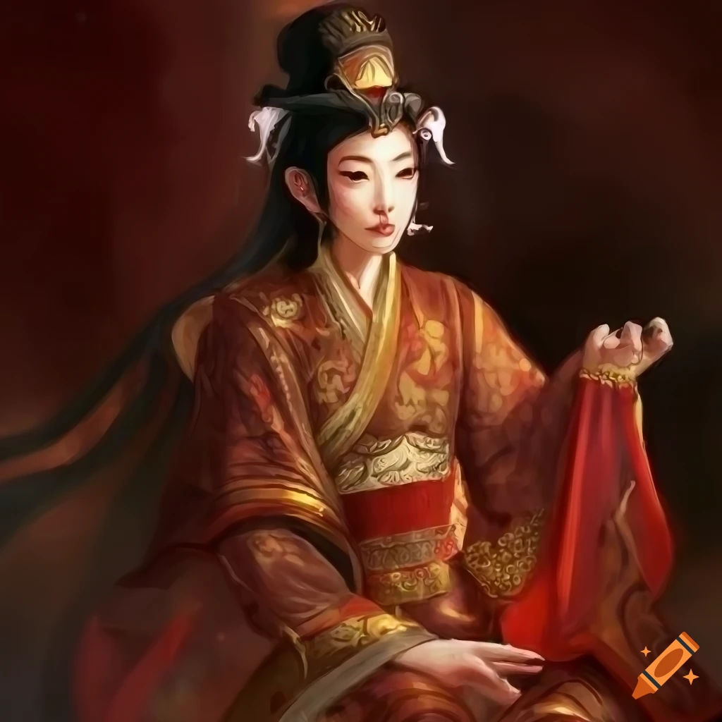 Asian-inspired imperial noble in fantasy art with high detail