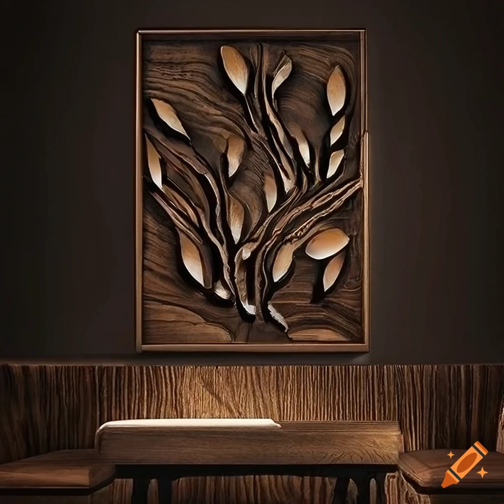 Elegant Black Walnut Wood wall art piece exuding luxury and sophistication