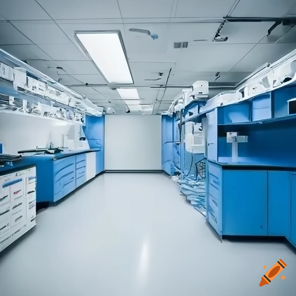 High quality medical lab with laboratory equipment and subjects in the corner