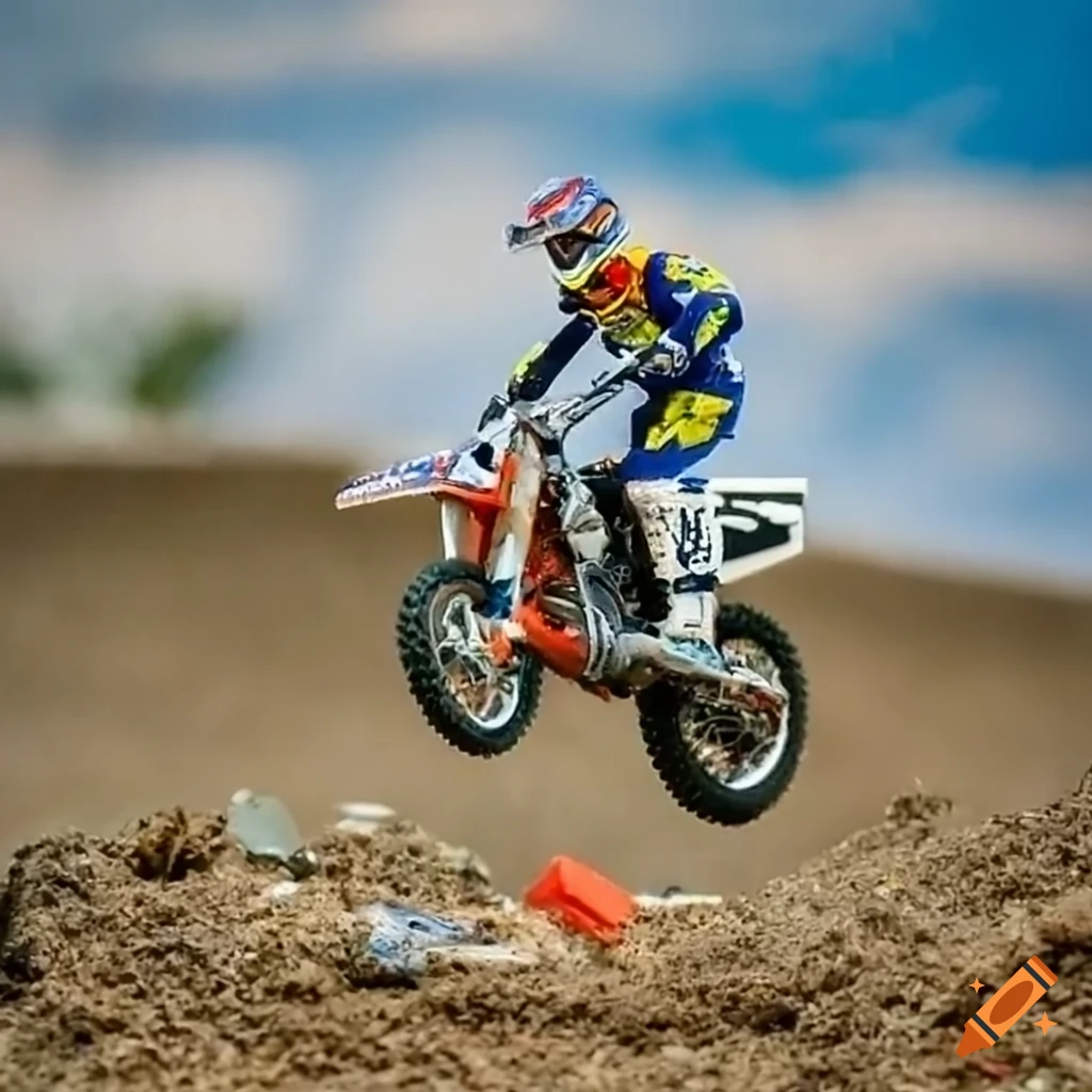 Super miniature diorama of motocross race