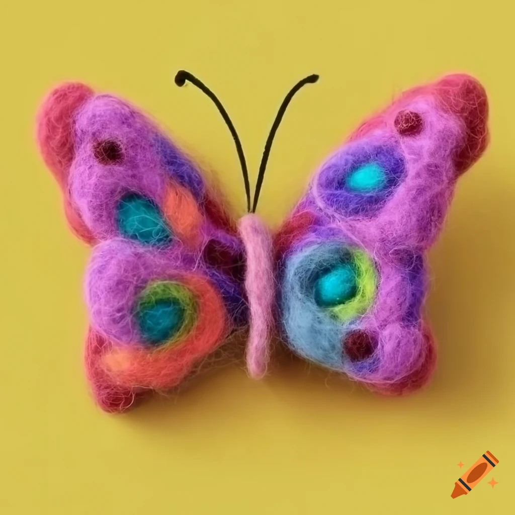 Felted wool butterfly with outfit