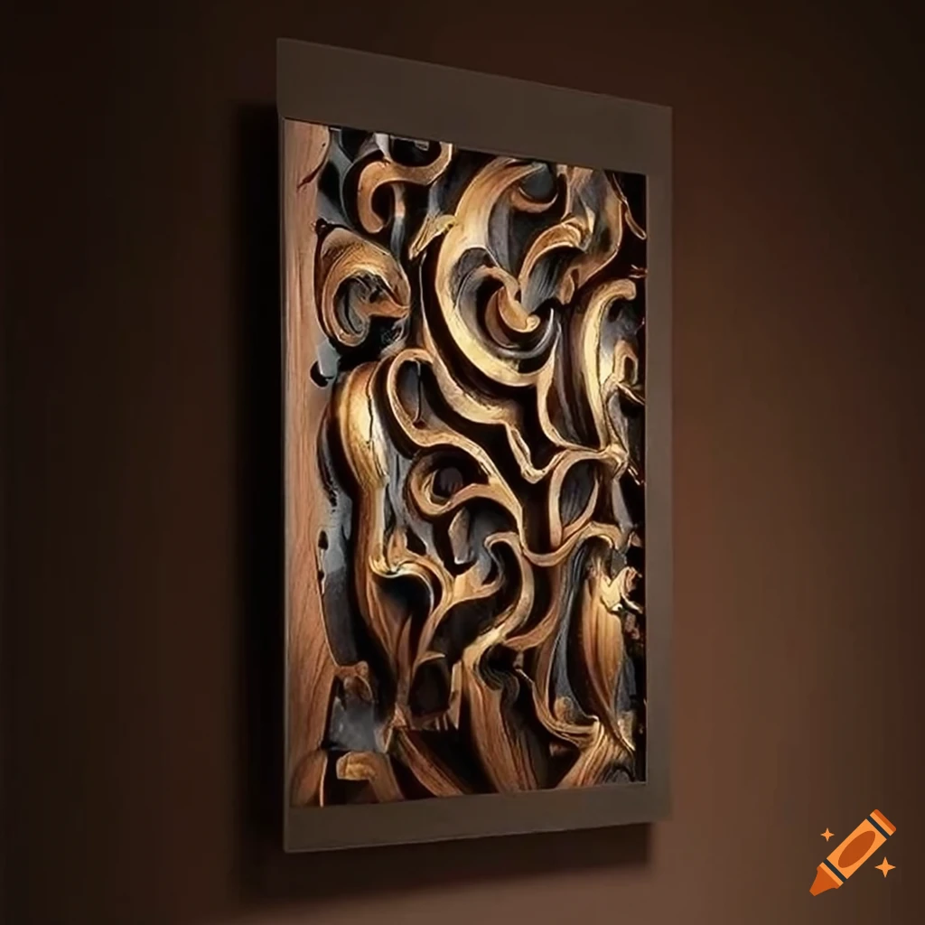 Luxurious wall art crafted from black walnut wood showcasing natural beauty