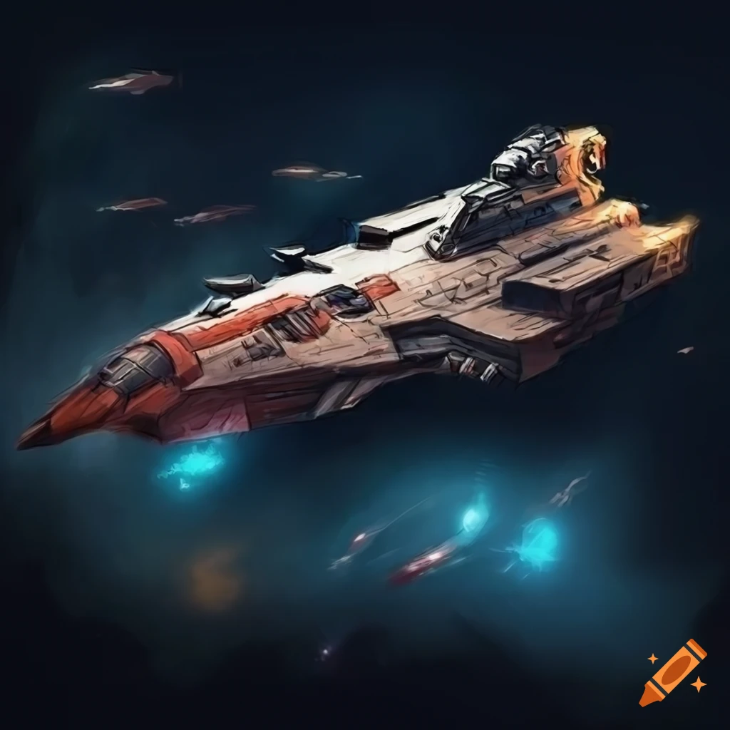 Realistic sci-fi starfighter for an empire in concept art