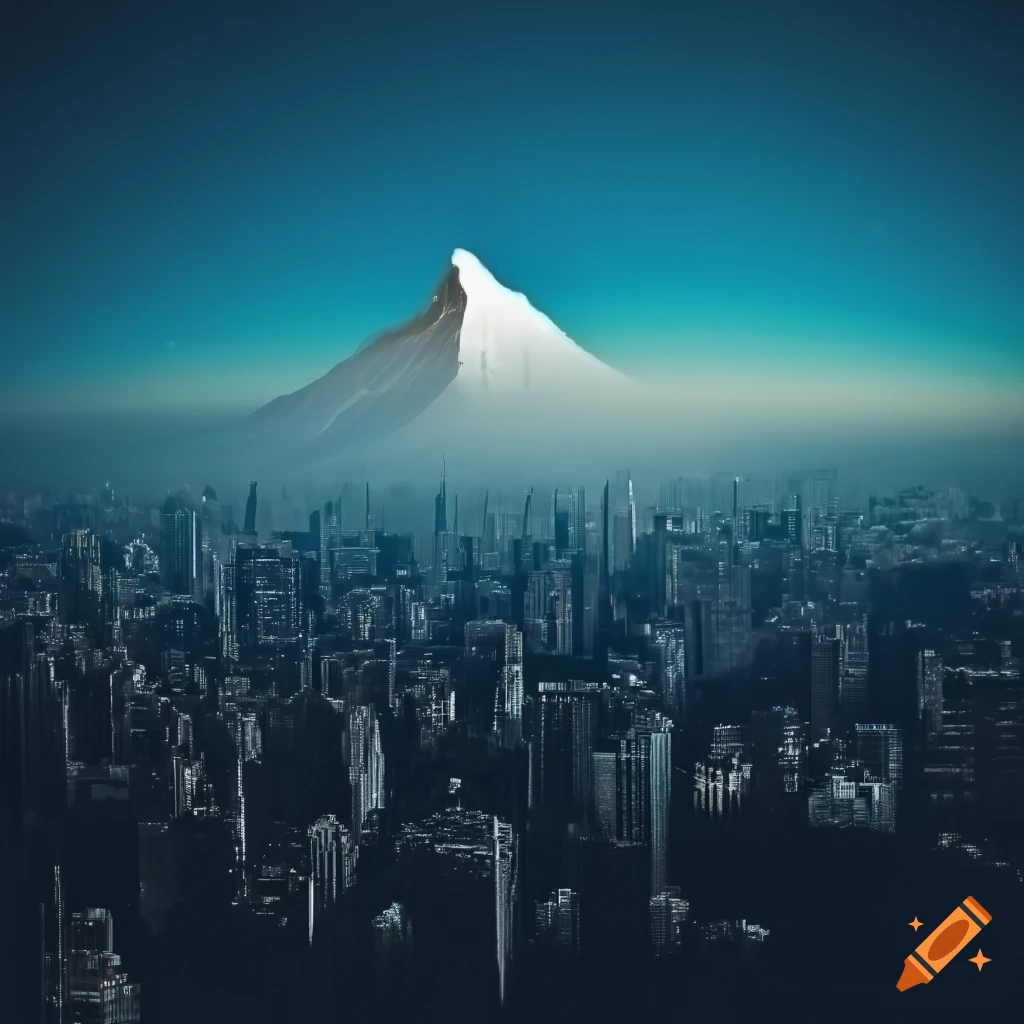 Dramatic high-angle shot of a cityscape or mountain peak symbolizing reaching new heights