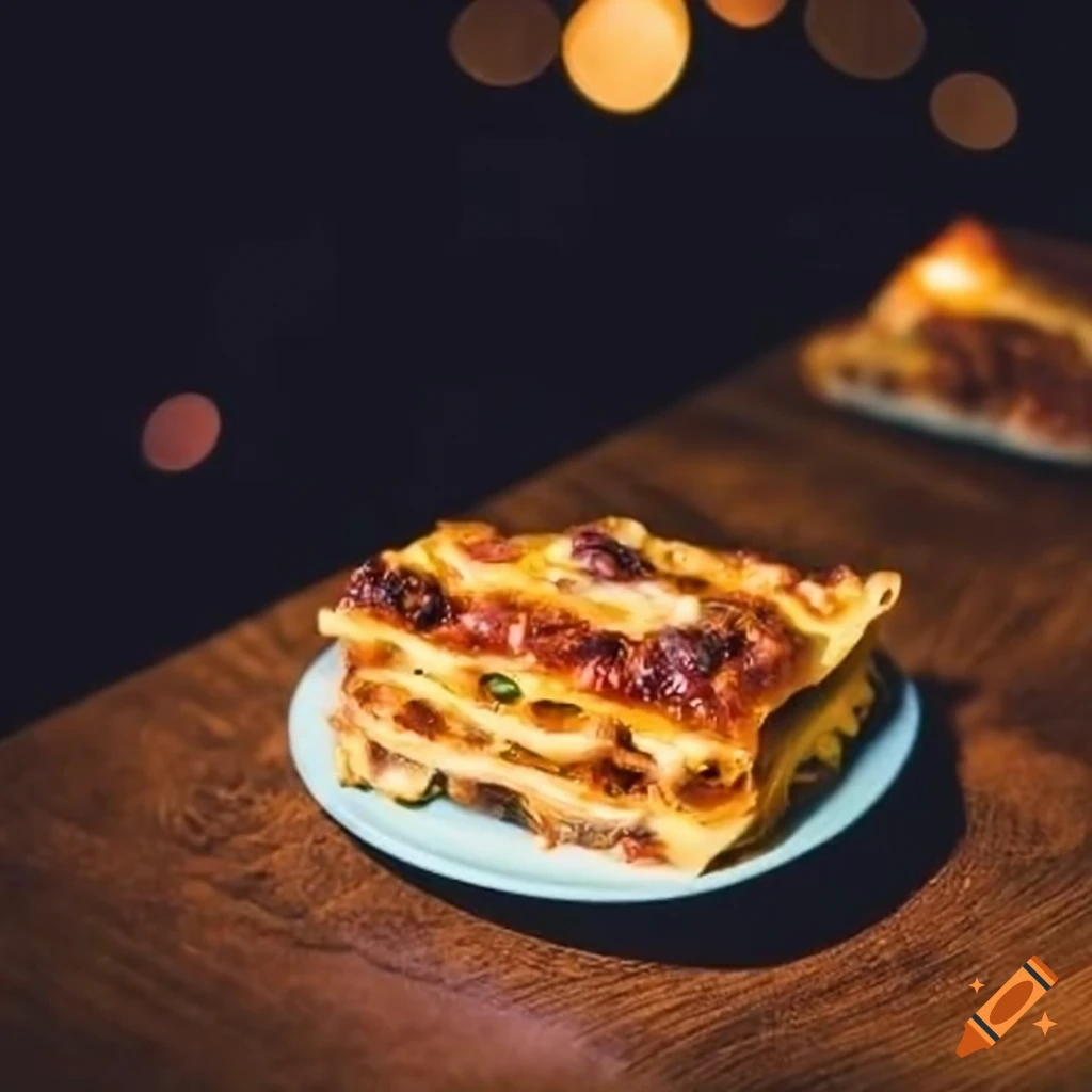 Lasagna with a sign saying 'Mama's Lasagnas'