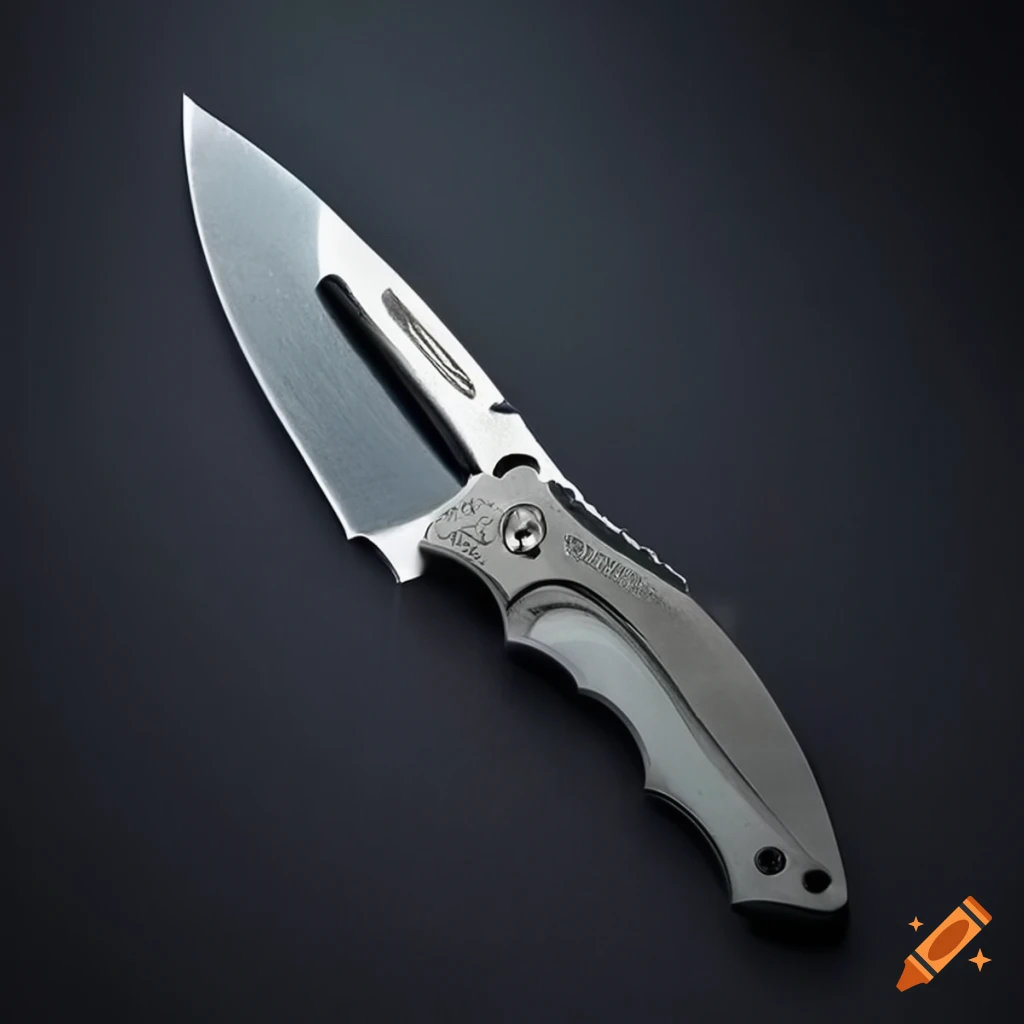 Spyderco jackknife scalpel on a futuristic Japanese-style dark glass steel table