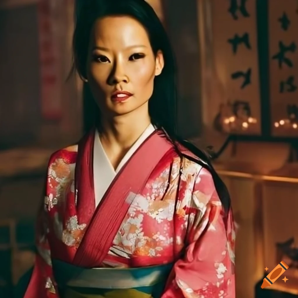 Lucy Liu in a kimono in a Chinese dungeon