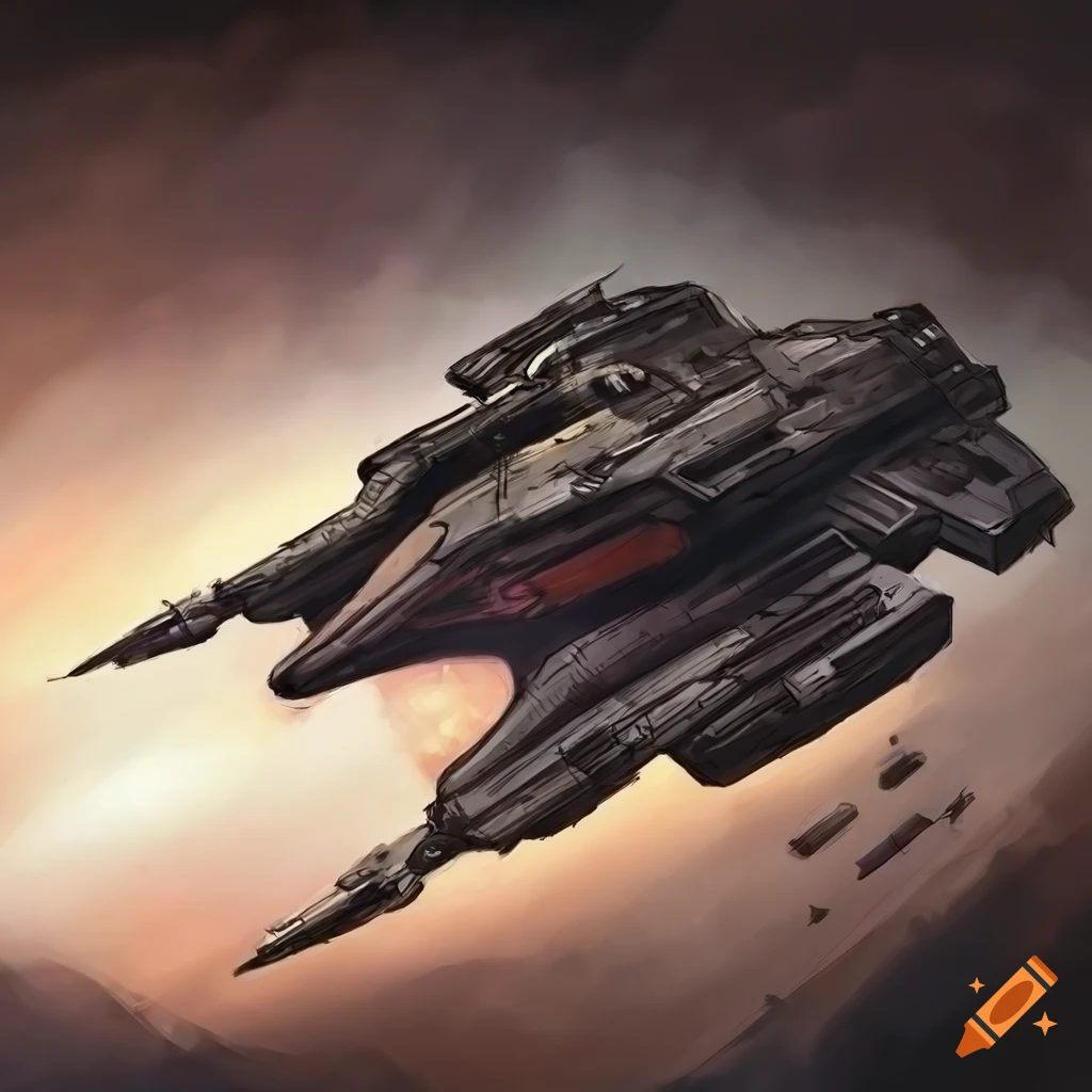 Realistic sci-fi starfighter for an empire in concept art