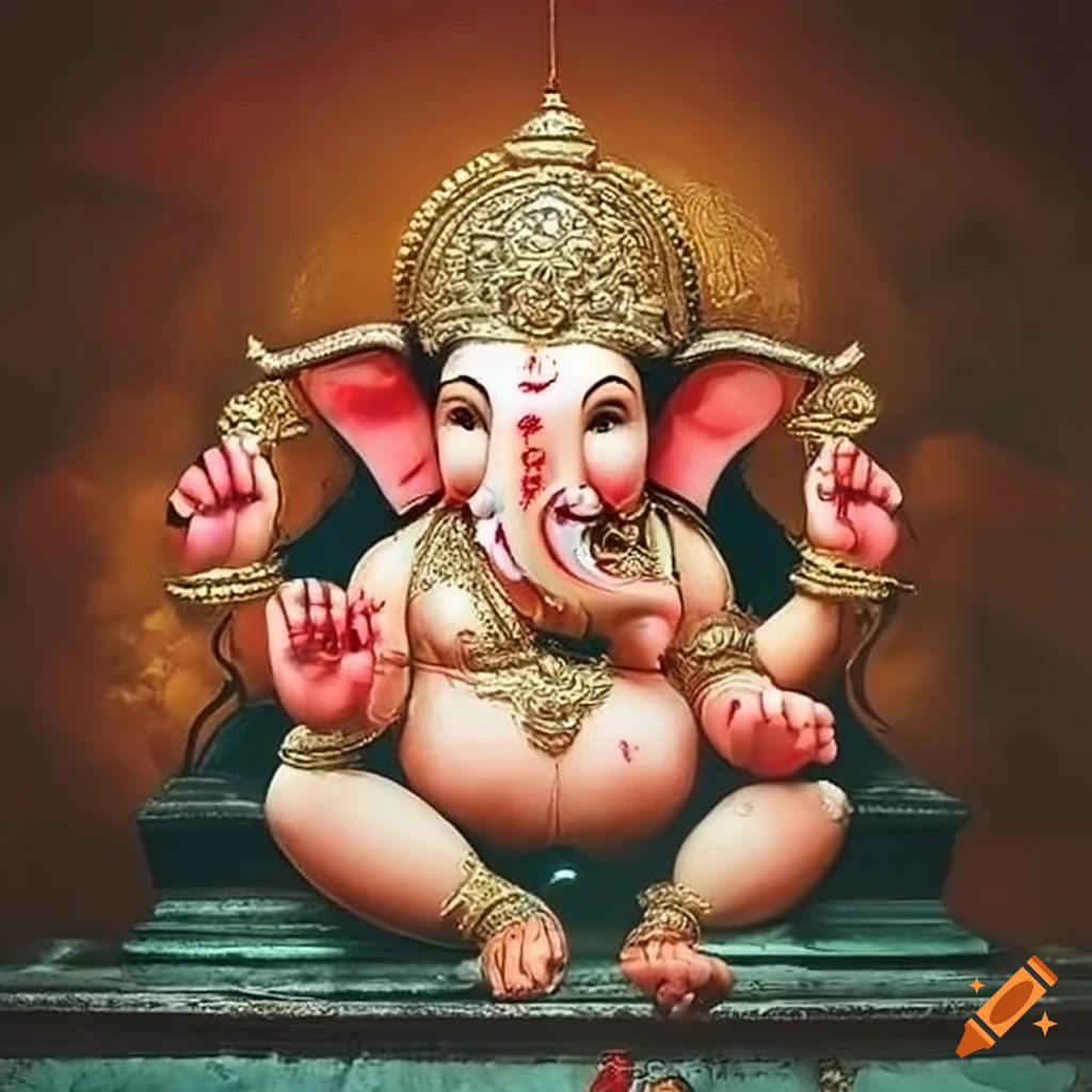 Child-like AI-created Ganpati image invite