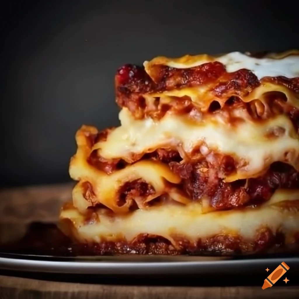 Delicious portion of lasagna