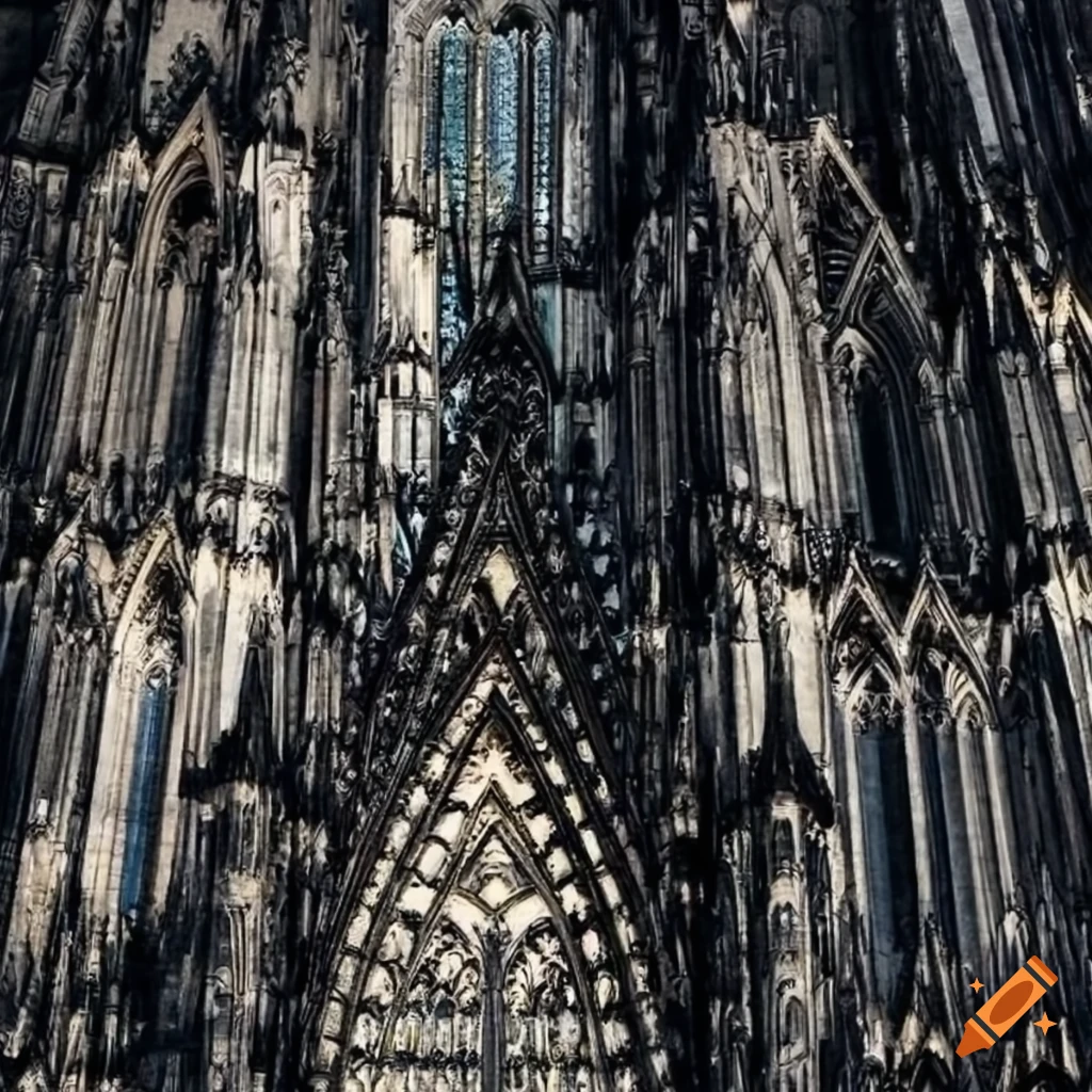 Detailed cathedral in the style of Cologne