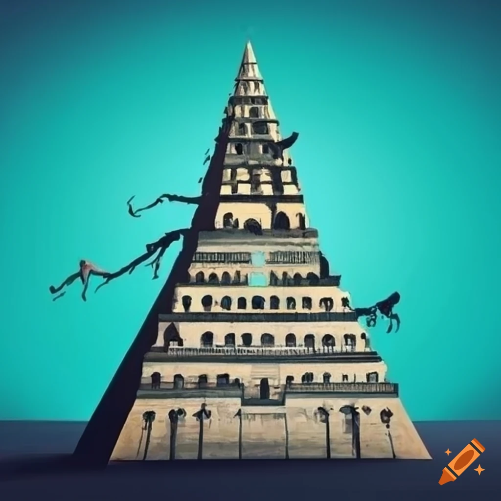 Pyramid and scale in Tim Burton style