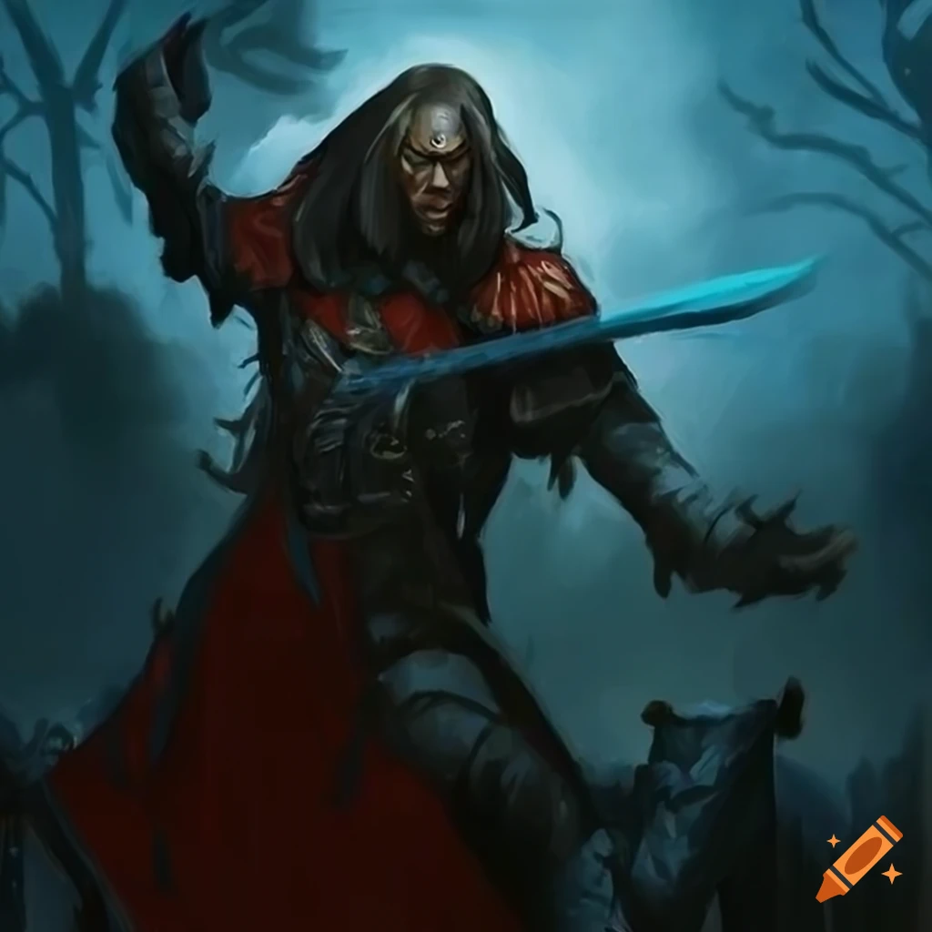 Knight in Magic the Gathering with expressive painterly brush strokes