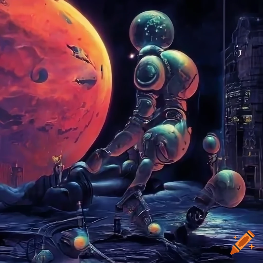 70s sci-fi organic machine art by Akira Toryiama
