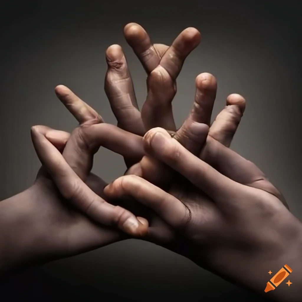 Interlaced hands