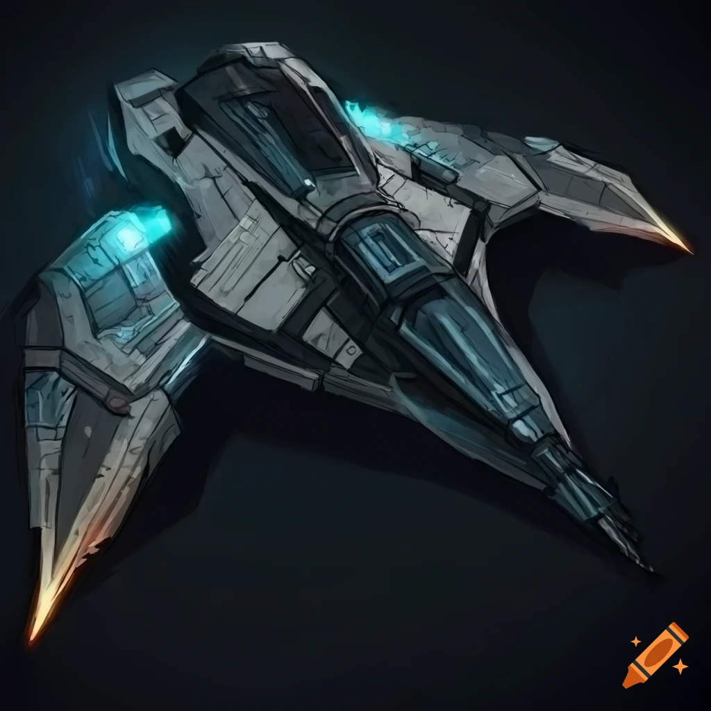 Futuristic sci-fi starfighter for a Sith Empire in realistic illustration