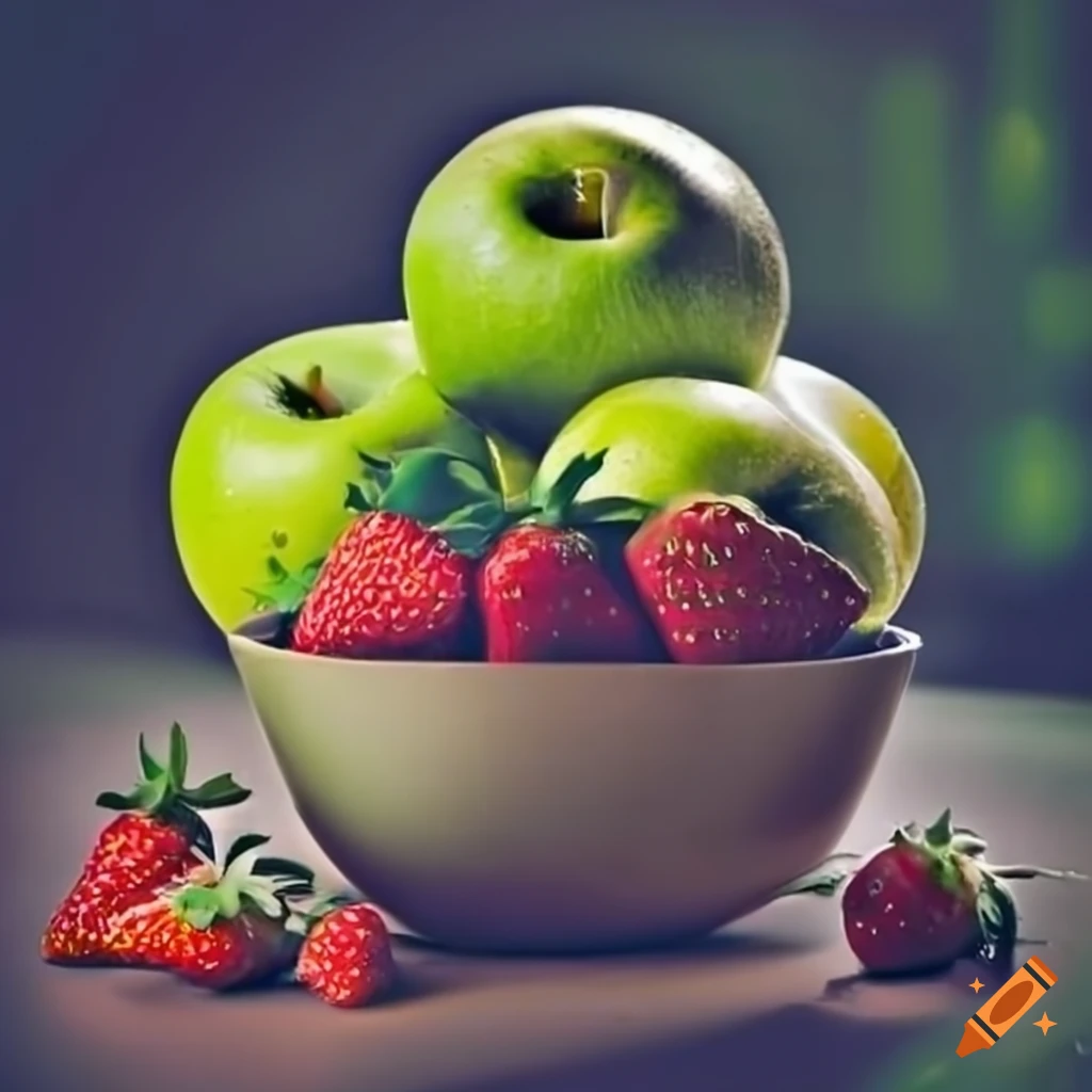 Green apples and strawberries