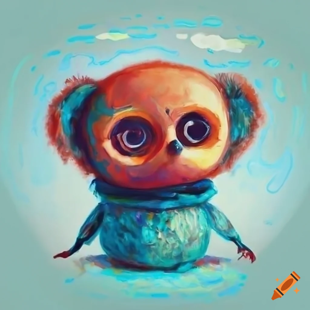 Liquid Bored Cheburashka painting in the style of Monet
