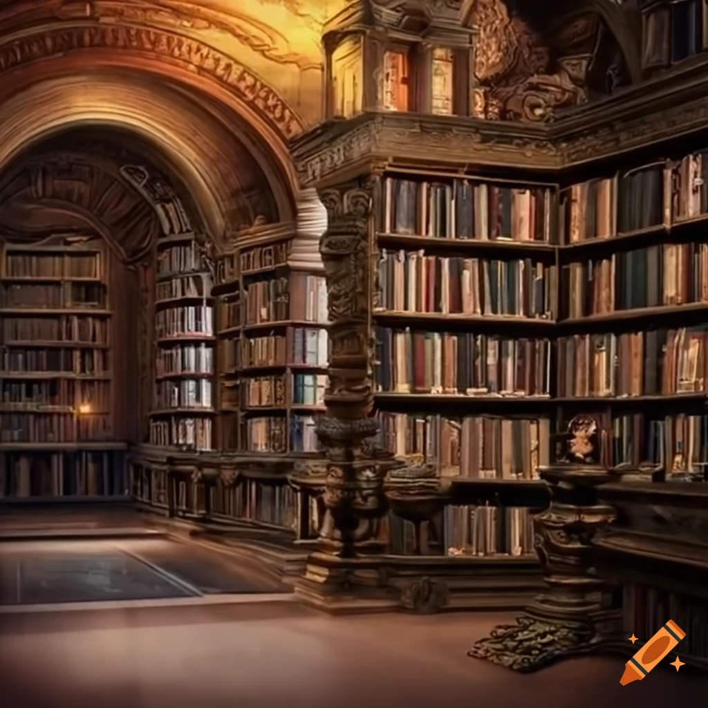 Library in a fantastical world