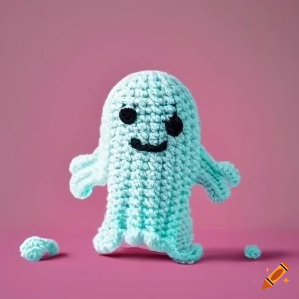 Cartoon crochet ghost character