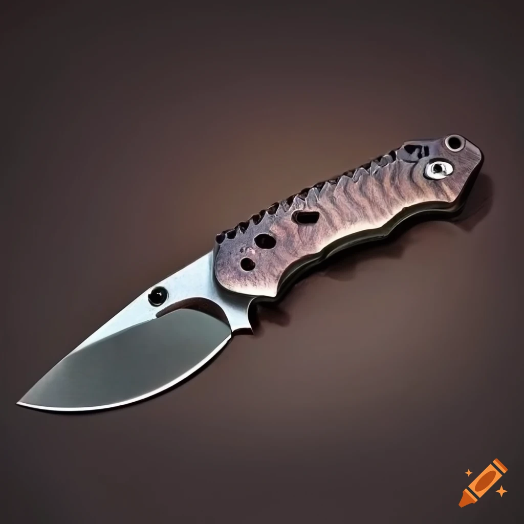 Spyderco jackknife scalpel on a dark glass steel table in futuristic Japan style